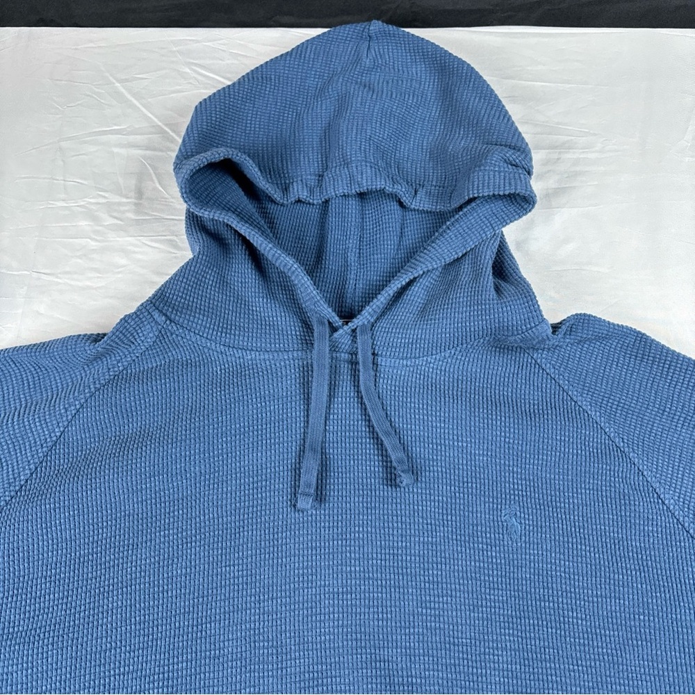 Ralph Lauren Light Blue Waffle-Knit Hooded Pullover XLT